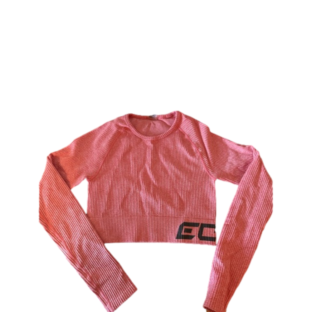 ECHT Coral Pink Long Sleeve Athletic Top Arise Comfort Line Size Small - Picture 1 of 3